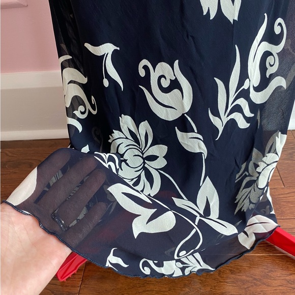 Vintage 90s Northern Traditions Maxi Dress, Floral, Navy/White, Sleeveless, M/L - Picture 4 of 9